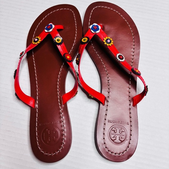 TORY BURCH Marguerite Terra Thong Sandals Size 7.5 - Picture 3 of 6